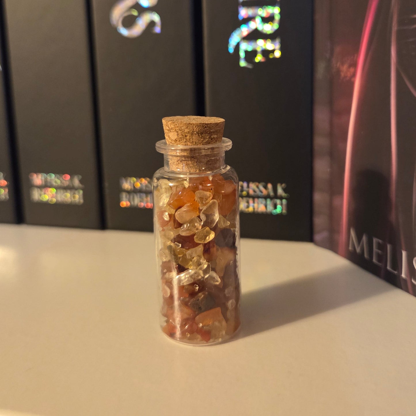 Crystal Intention Jar - Citrine and Carnelian (Solstice Box Leftover)
