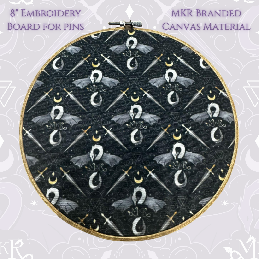 Canvas Pin "Board" 8" Embroidery Hoop - 2 Color Options
