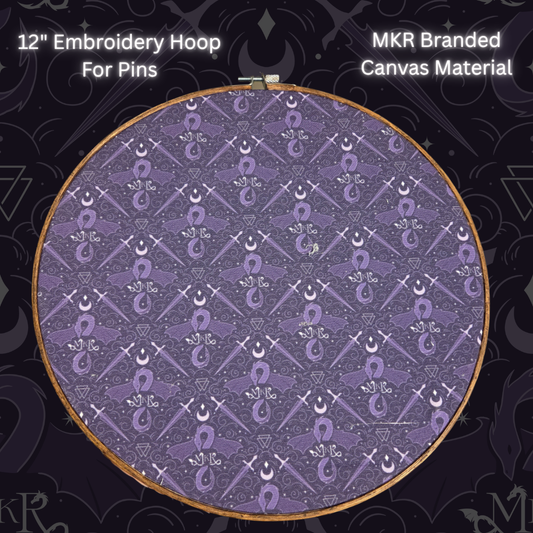 Canvas Pin "Board" 12" Embroidery Hoop - 3 Color Options
