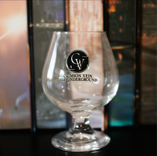 Crimson Vein Glass Brandy Goblet - Underground Treasure Box Extra