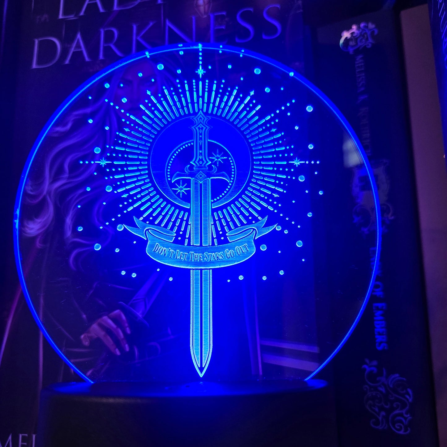 Multi-Color LED Light and Base "Don't Let The Stars Go Out"