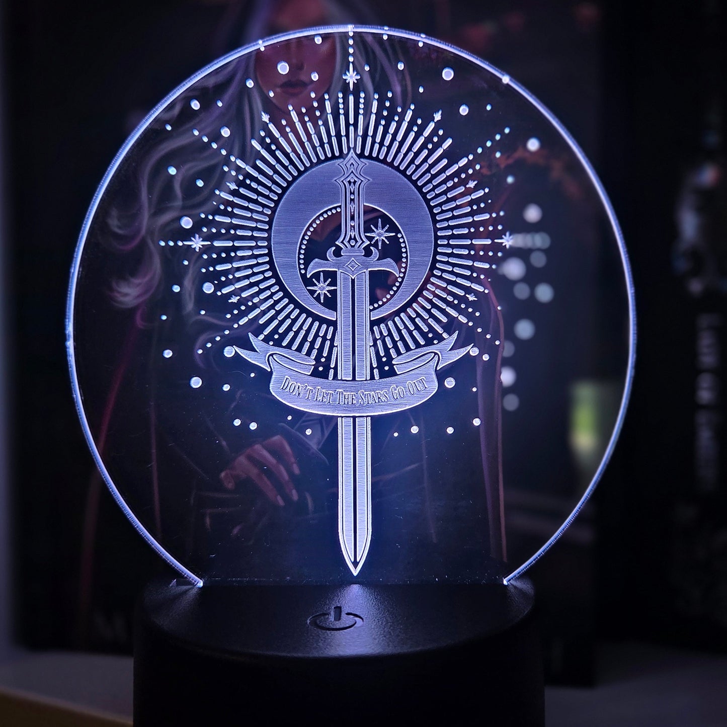 Multi-Color LED Light and Base "Don't Let The Stars Go Out"