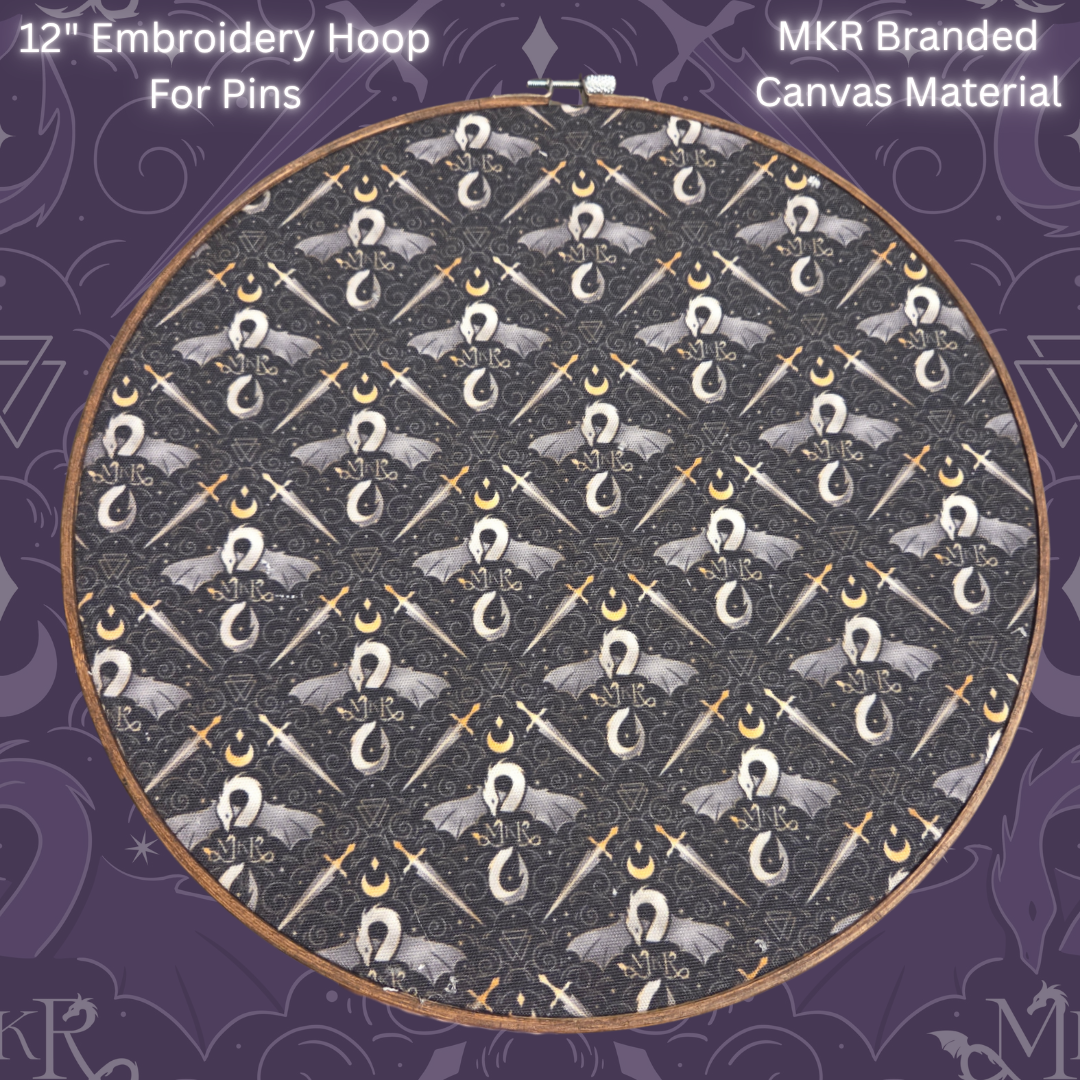 Canvas Pin "Board" 12" Embroidery Hoop - 3 Color Options
