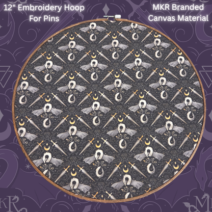 Canvas Pin "Board" 12" Embroidery Hoop - 3 Color Options