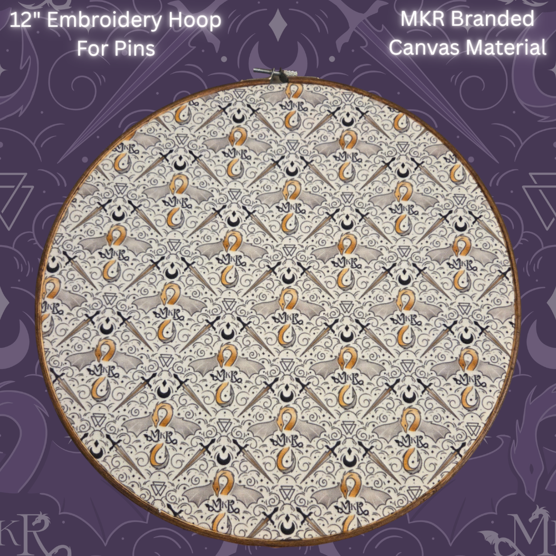Canvas Pin "Board" 12" Embroidery Hoop - 3 Color Options