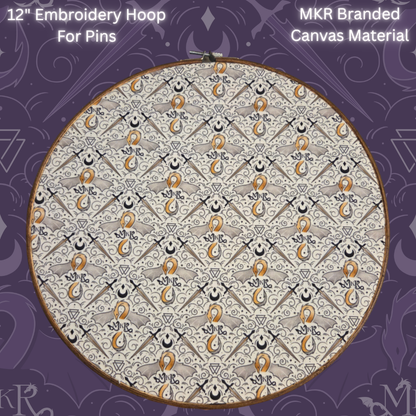 Canvas Pin "Board" 12" Embroidery Hoop - 3 Color Options