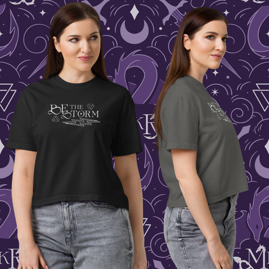"Be The Storm" heavyweight boxy tee / long crop