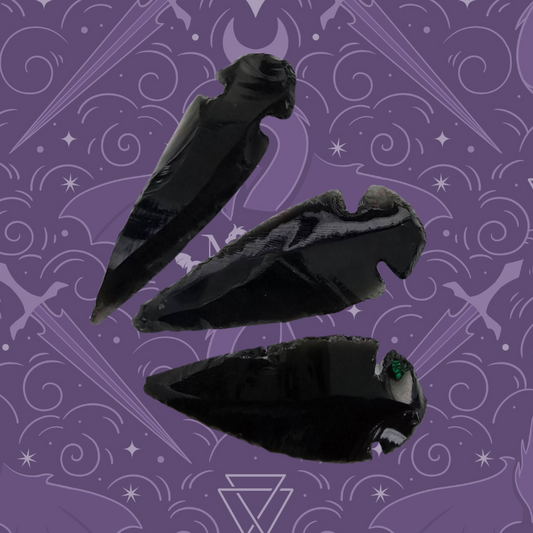 Carved Obsidian Arrowheads (3ct) - PR Box Leftovers