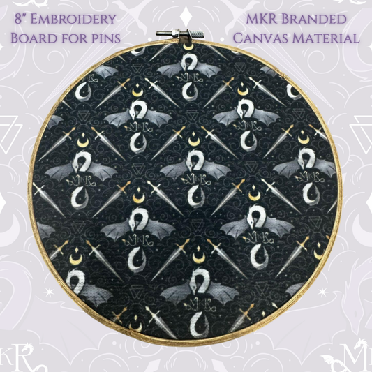 Canvas Pin "Board" 8" Embroidery Hoop - 2 Color Options