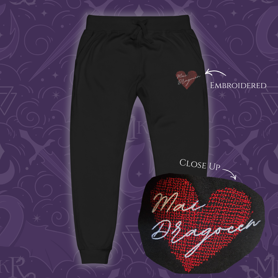 Mai Dragocen Embroidered Unisex Fleece Sweatpants (3 color options) - Printful Fulfillment