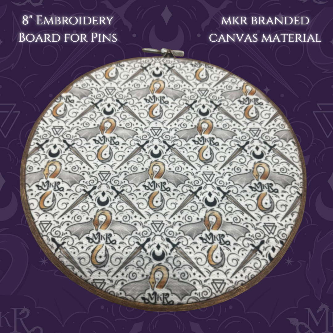 Canvas Pin "Board" 8" Embroidery Hoop - 2 Color Options