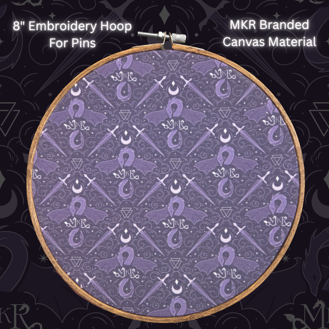 Canvas Pin "Board" 8" Embroidery Hoop - 3 Color Options
