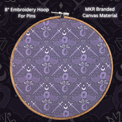 Canvas Pin "Board" 8" Embroidery Hoop - 3 Color Options