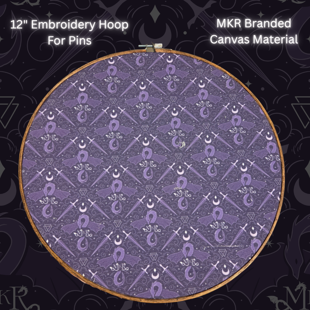 Canvas Pin "Board" 12" Embroidery Hoop - 3 Color Options