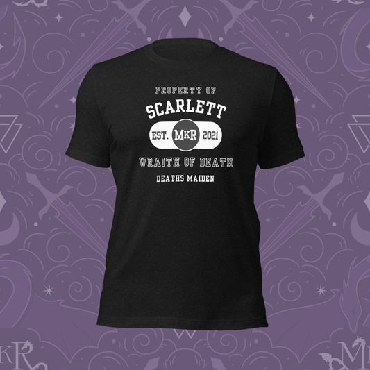 Property of Scarlett - Black and White Text Unisex t-shirt (Printful Fulfillment)