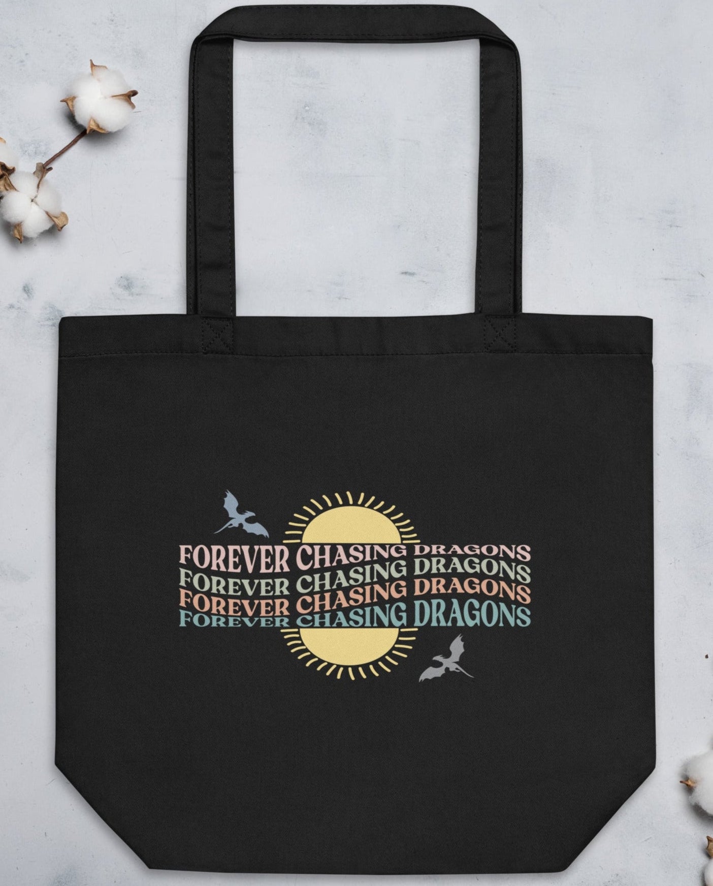 Forever Chasing Dragons Tote Bag (Black)